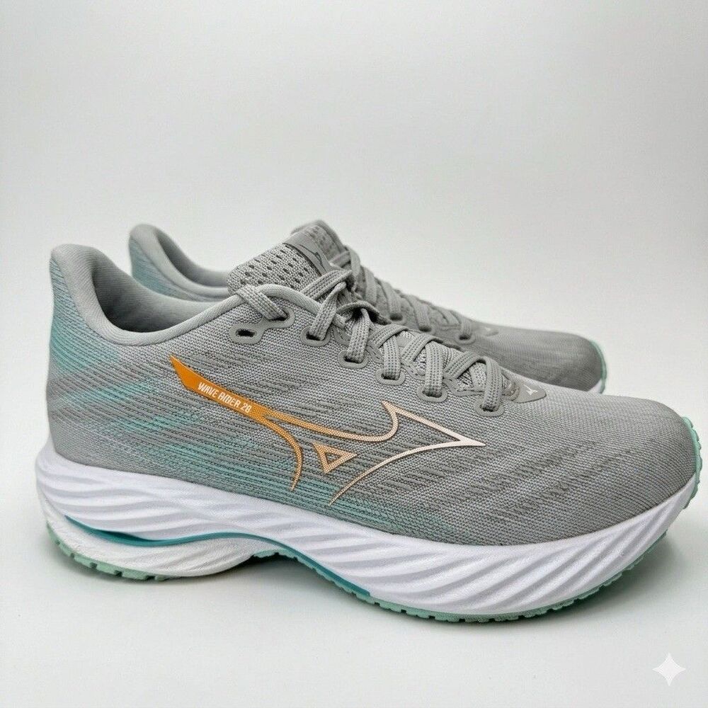Mizuno Wave Rider 28 Shoes Womens 8 J1GD240372 Running Athletic Gray Teal